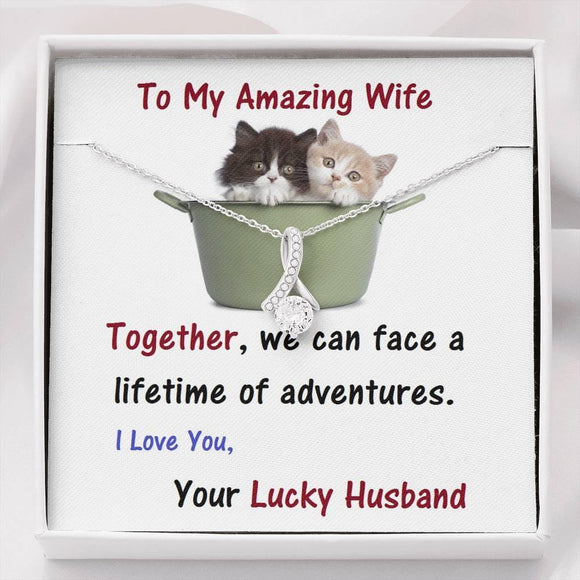 Wife ALLURING BEAUTY Necklace, Wife From Husband | Birthday Gift | Anniversary Gift | Cat Lover Gift | Christmas Gift  | Message Card Jewelry - Gifts 4 Your Season