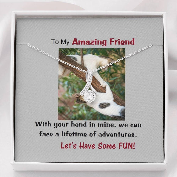 Amazing Friend ALLURING BEAUTY Necklace, Gift from Friend Alluring Necklace, Cat Lover Gift, Friend Gift, Message Card To Friend, Friend Jewelry - Gifts 4 Your Season
