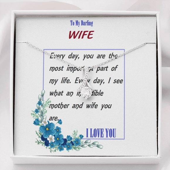 ALLURING BEAUTY Necklace | To Wife Gift | Wife Christmas Jewelry | Love Her Keepsake | Soulmate Necklace | Wife Message Card | Meaningful Cards | Best Wife Ever - Gifts 4 Your Season