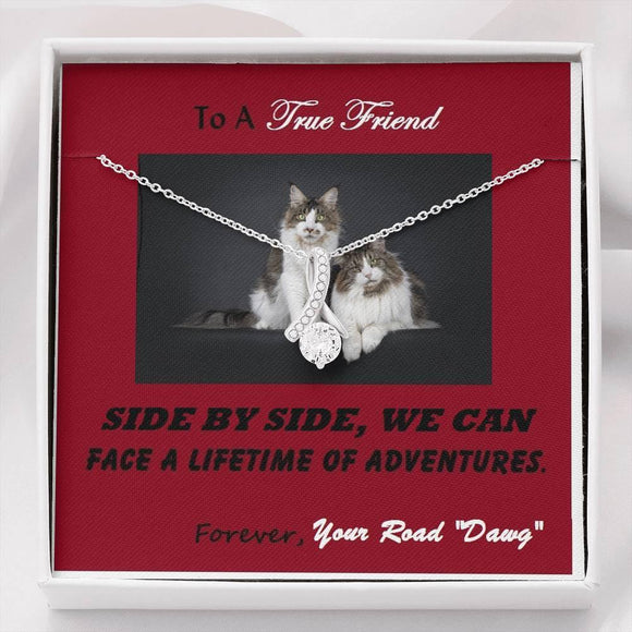 Side By Side Friends ALLURING BEAUTY Necklace, Birthday Gift For Friend, Cat Lover Gift, To My Friend Necklace, Present For Friend, Gift - Gifts 4 Your Season