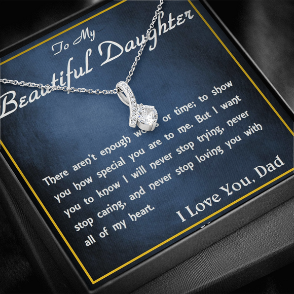 ALLURING BEAUTY Necklace, For Her, for Christmas, for Daughter, Birthday, Valentine's Day, Mother's Day, with Custom Message Card