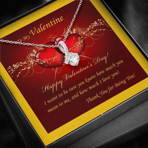 ALLURING BEAUTY Necklace, For Her, Valentine's Day, Mother, Wife, Girlfriend, Sister, with Custom Message Card
