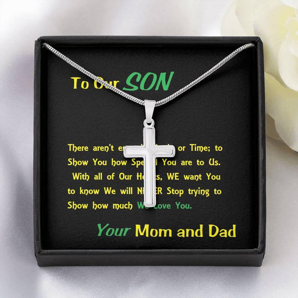 Steel Cross Necklace, Birthday Gift For Son, To My Son Cross, Present From Mom And Dad For Son Birthday Gift Ideas - Gifts 4 Your Season