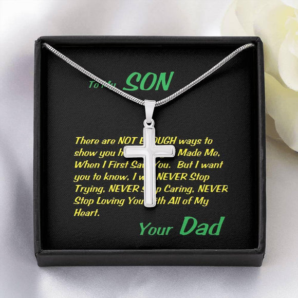 Steel Cross Necklace, Birthday Gift For Son, To My Son Cross, Present From Dad For Son Birthday Gift Ideas - Gifts 4 Your Season