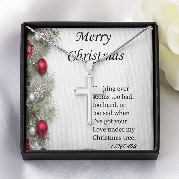 Stainless Steel Cross Necklace, For Her, Friend, for Christmas, Anniversary, Birthday, Valentine's Day, Mother's Day, with Custom Message Card