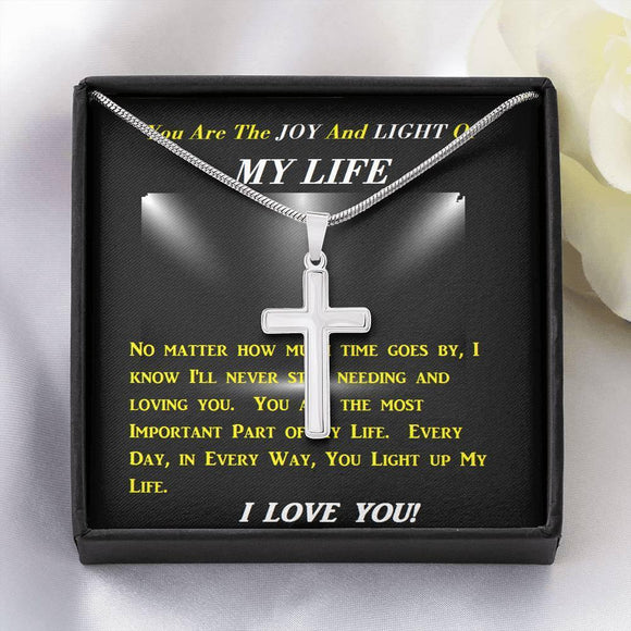 Steel Cross Necklace, Gift for Wife, Gift for Daughter, Birthday Gift For Son, To My Son Cross, Present From Mom And Dad For Son Birthday Gift Ideas - Gifts 4 Your Season
