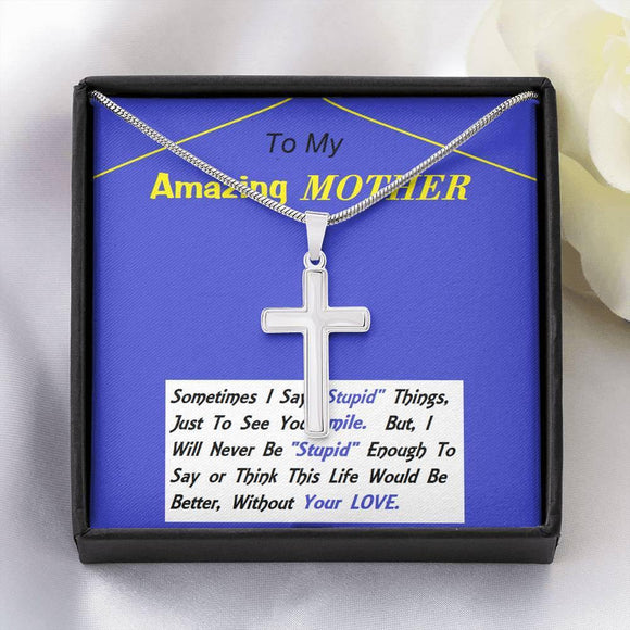 Stainless Steel Cross Necklace, To My Mom Gift, Mother Necklace Gift, Mom Birthday Gift Ideas, Christmas Gift For Mom, Gift For My Mother Necklace - Gifts 4 Your Season