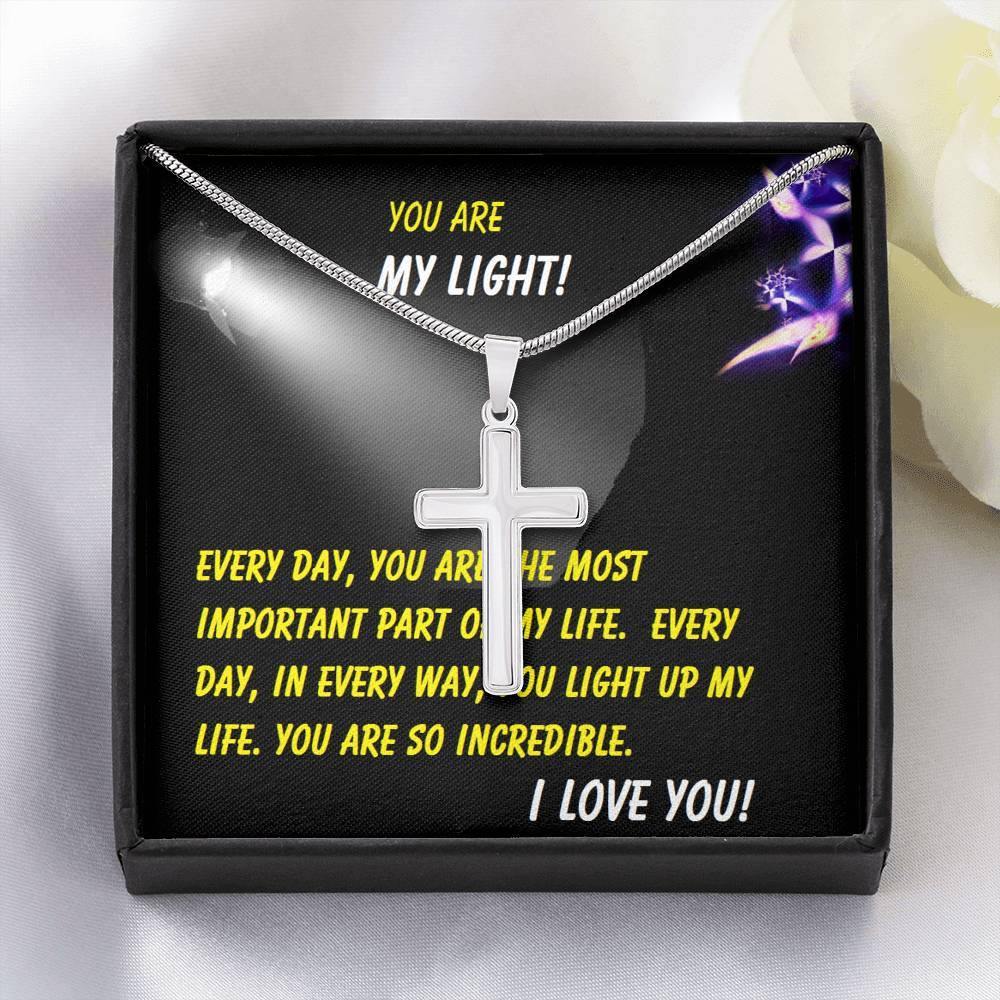 Steel Cross Necklace, Gift for Wife, Gift for Daughter, Birthday Gift For Son, To My Son Cross, Present From Mom And Dad For Son Birthday Gift Ideas - Gifts 4 Your Season