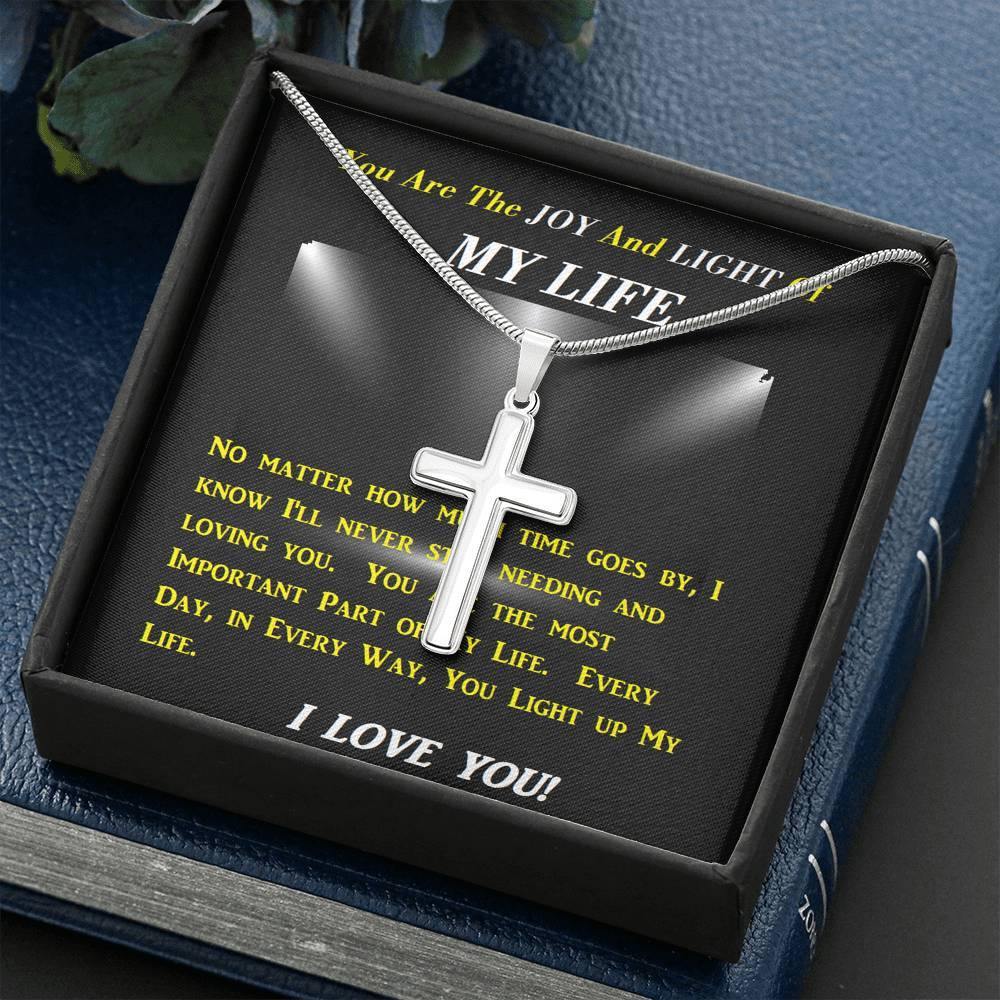 Steel Cross Necklace, Gift for Wife, Gift for Daughter, Birthday Gift For Son, To My Son Cross, Present From Mom And Dad For Son Birthday Gift Ideas - Gifts 4 Your Season