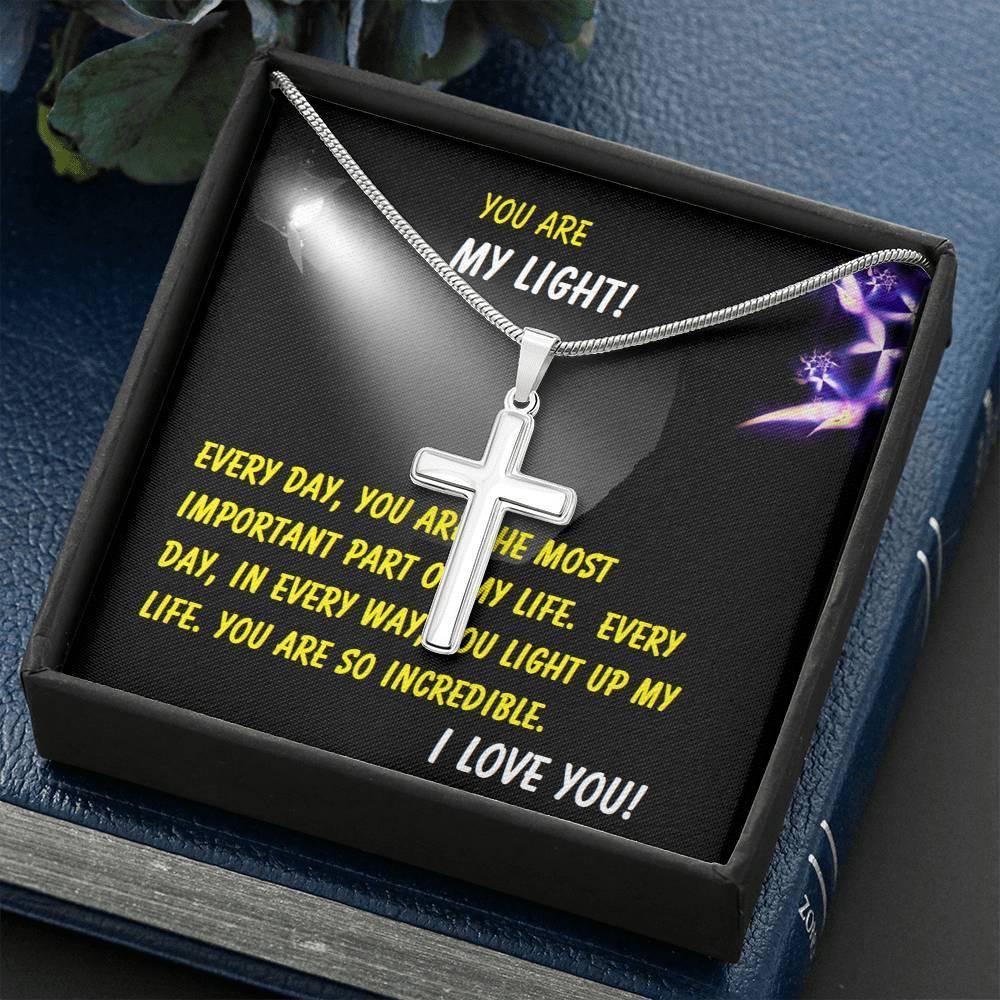 Steel Cross Necklace, Gift for Wife, Gift for Daughter, Birthday Gift For Son, To My Son Cross, Present From Mom And Dad For Son Birthday Gift Ideas - Gifts 4 Your Season