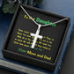 Stainless Steel Cross Necklace, Birthday Gift For Daughter, To Our Daughter Necklace, Present From Mom and Dad - Gifts 4 Your Season