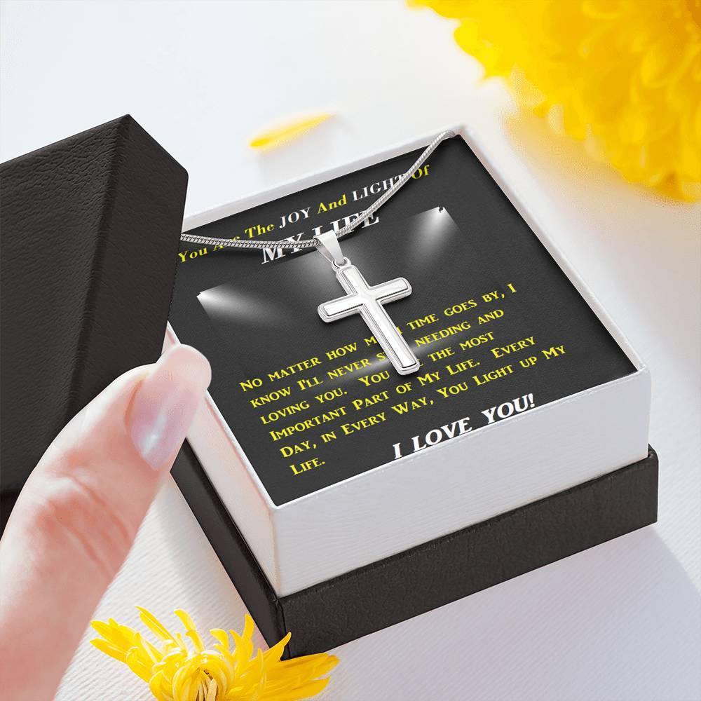Steel Cross Necklace, Gift for Wife, Gift for Daughter, Birthday Gift For Son, To My Son Cross, Present From Mom And Dad For Son Birthday Gift Ideas - Gifts 4 Your Season