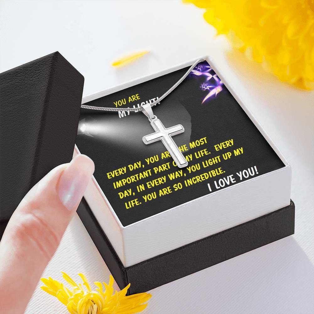 Steel Cross Necklace, Gift for Wife, Gift for Daughter, Birthday Gift For Son, To My Son Cross, Present From Mom And Dad For Son Birthday Gift Ideas - Gifts 4 Your Season