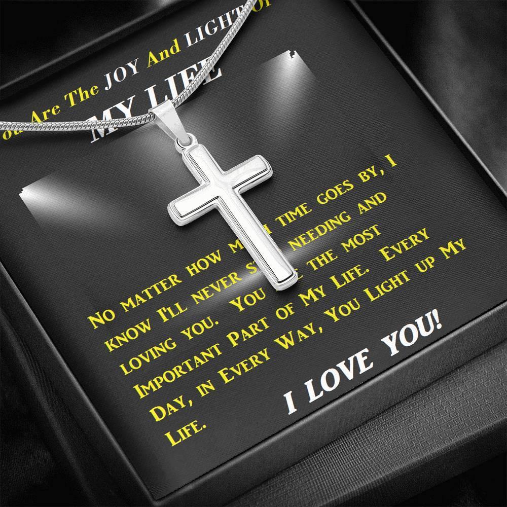 Steel Cross Necklace, Gift for Wife, Gift for Daughter, Birthday Gift For Son, To My Son Cross, Present From Mom And Dad For Son Birthday Gift Ideas - Gifts 4 Your Season
