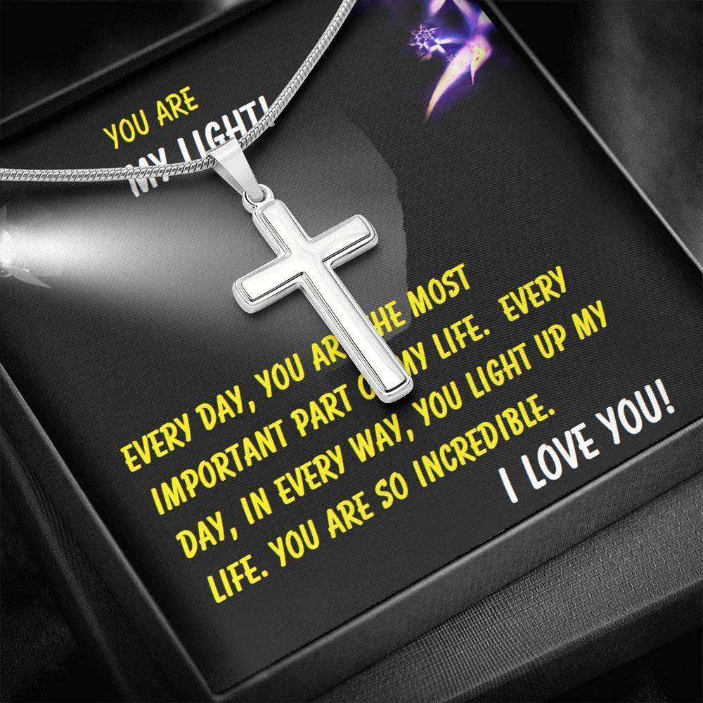 Steel Cross Necklace, Gift for Wife, Gift for Daughter, Birthday Gift For Son, To My Son Cross, Present From Mom And Dad For Son Birthday Gift Ideas - Gifts 4 Your Season