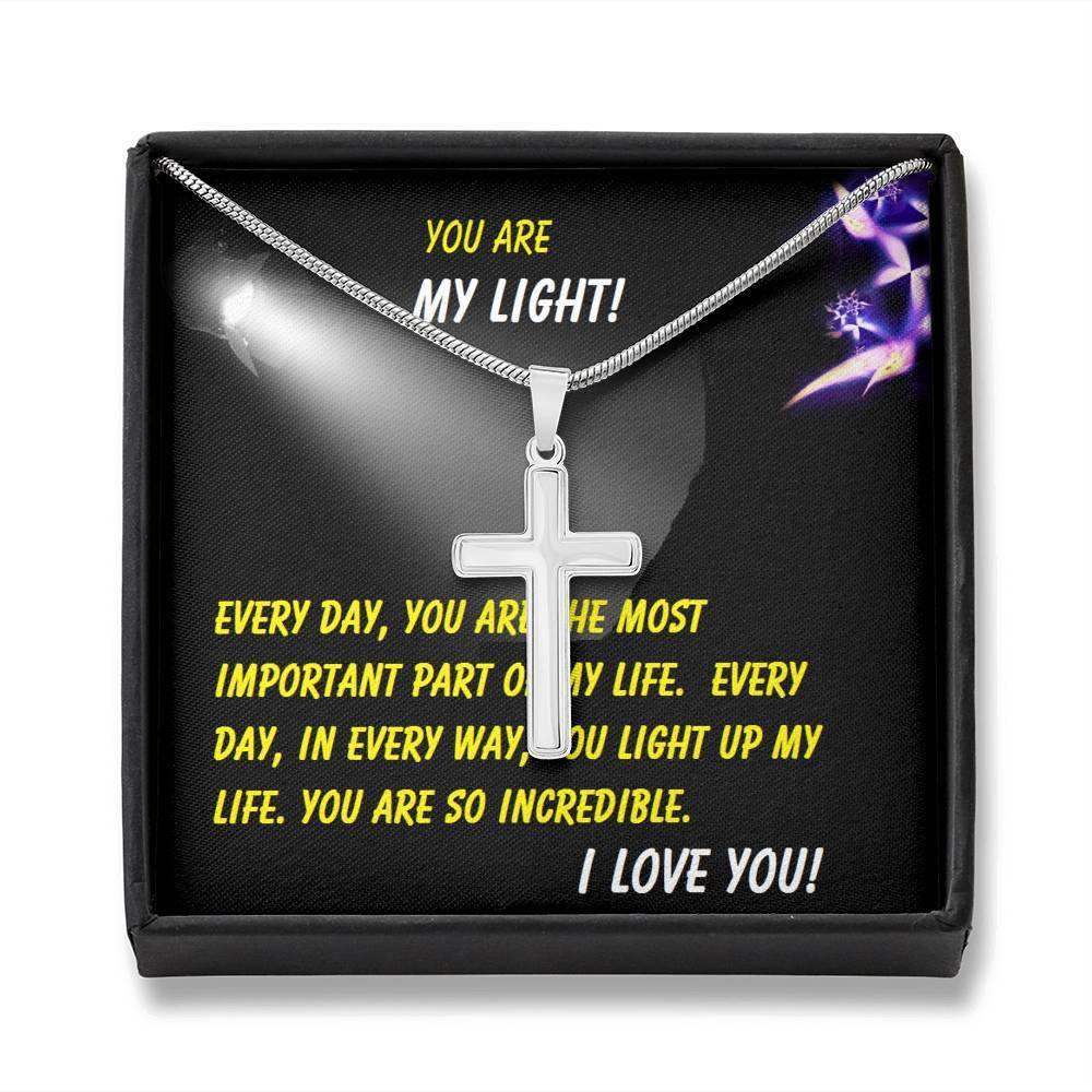 Steel Cross Necklace, Gift for Wife, Gift for Daughter, Birthday Gift For Son, To My Son Cross, Present From Mom And Dad For Son Birthday Gift Ideas - Gifts 4 Your Season