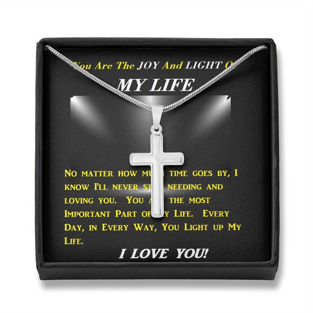 Steel Cross Necklace, Gift for Wife, Gift for Daughter, Birthday Gift For Son, To My Son Cross, Present From Mom And Dad For Son Birthday Gift Ideas - Gifts 4 Your Season