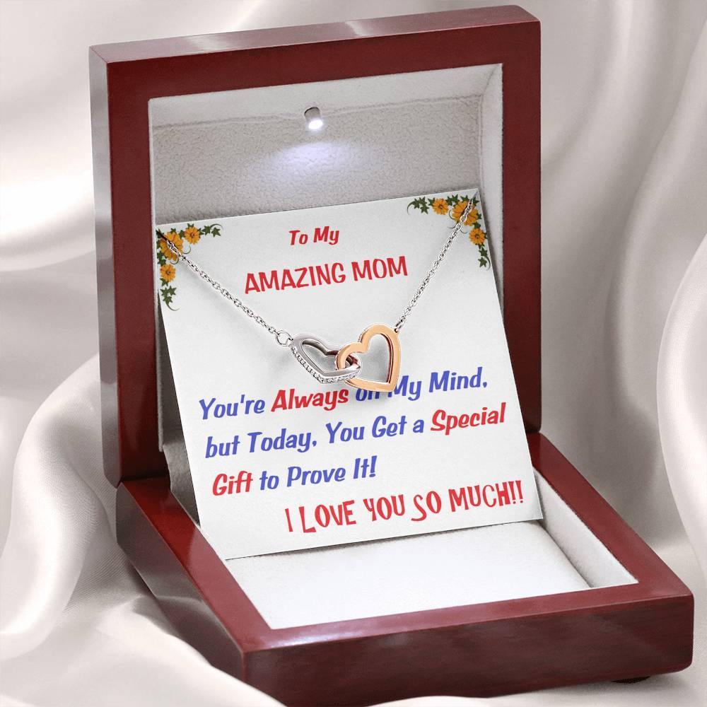 Two Embellished Hearts  Necklace | To  My Mom Gift | Mom Christmas Jewelry | Love Her Keepsake | Mom Necklace | Mom Message Card | Meaningful Cards | Best Mom Ever - Gifts 4 Your Season