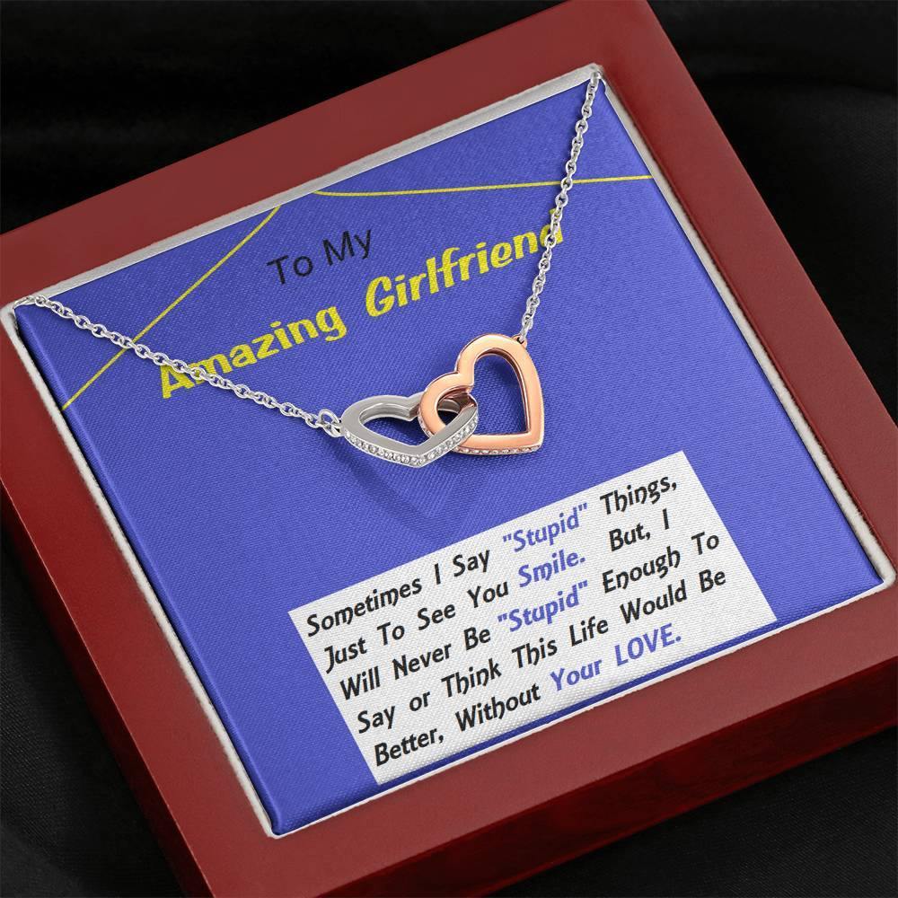 Two Embellished Hearts, To My Girlfriend, Necklace For Girlfriend, Girlfriend Jewelry, Girlfriend Gift, Anniversary Gift - Gifts 4 Your Season