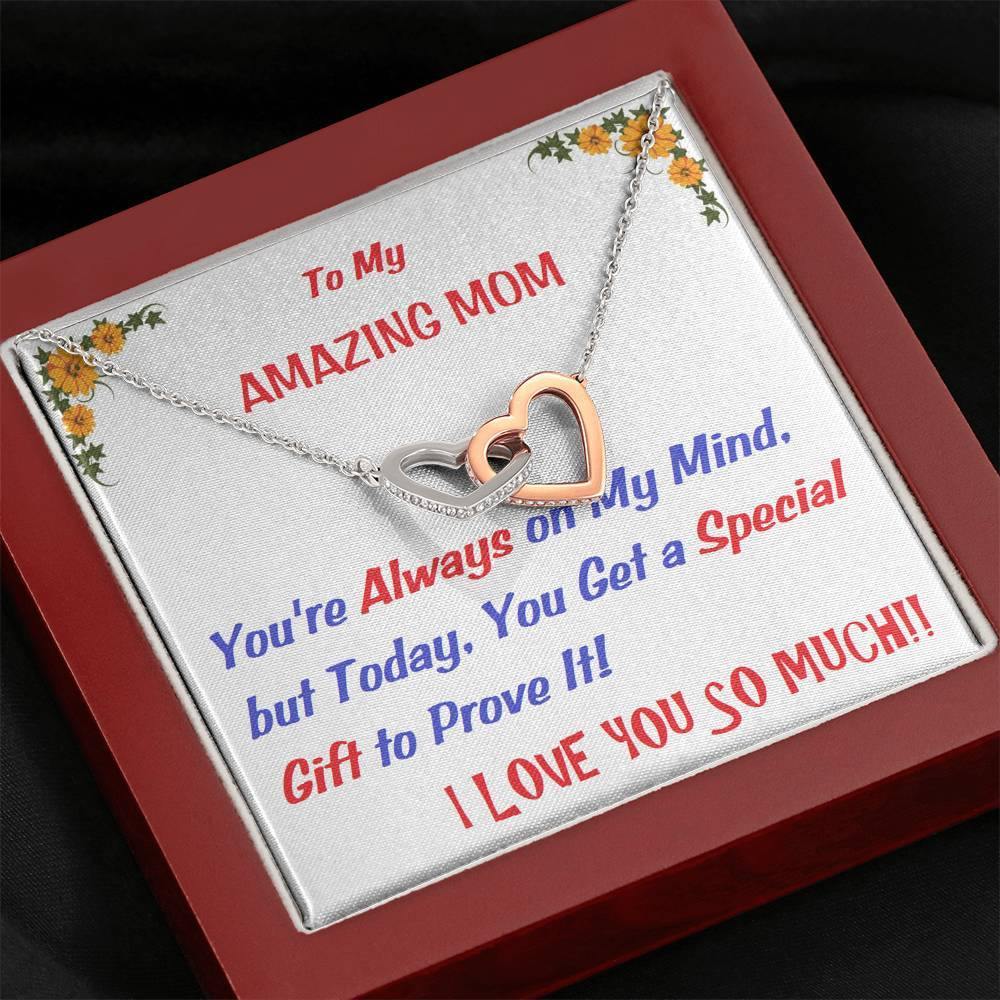 Two Embellished Hearts  Necklace | To  My Mom Gift | Mom Christmas Jewelry | Love Her Keepsake | Mom Necklace | Mom Message Card | Meaningful Cards | Best Mom Ever - Gifts 4 Your Season
