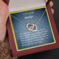 Two Hearts Embellished Necklace, For Her, Mother, Mom, Grandmother, Aunt, Sister, Wife, Girlfriend, with Message Card