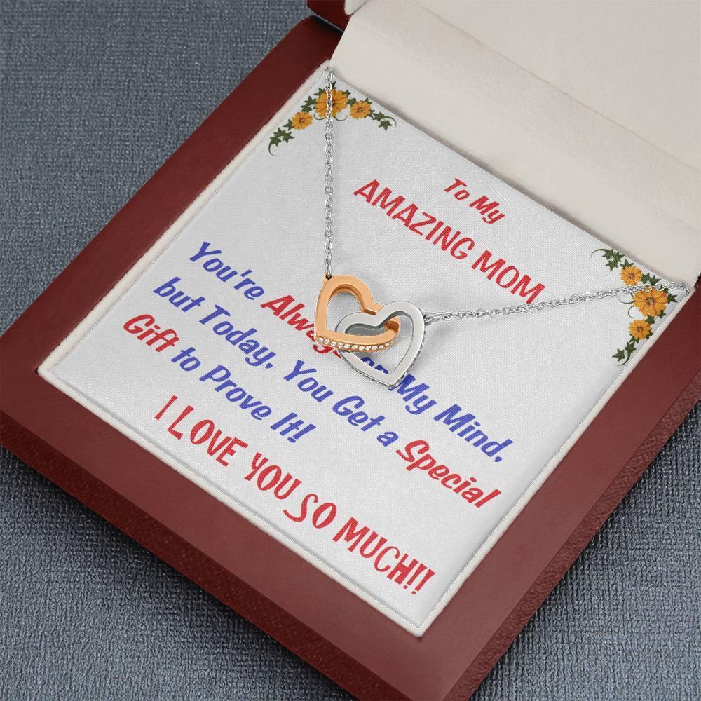 Two Embellished Hearts  Necklace | To  My Mom Gift | Mom Christmas Jewelry | Love Her Keepsake | Mom Necklace | Mom Message Card | Meaningful Cards | Best Mom Ever - Gifts 4 Your Season