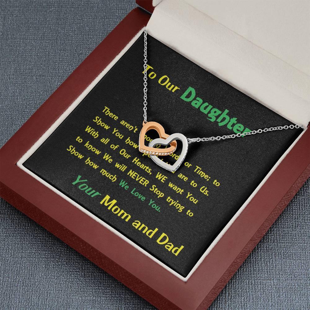 Two Interlocked Hearts, For Daughter, Gift For Our Daughter, Shineon Jewelry, Christmas Gift, Birthday Gift, Message Card Jewelry - Gifts 4 Your Season
