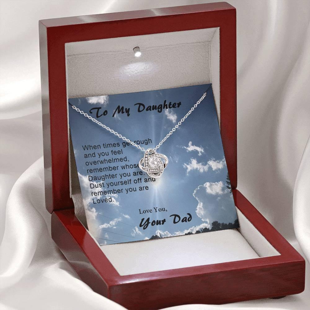 To Daughter, When Times Get Rough Love Knot Necklace, Daughter Love Knot Gift from Dad, Dad Daughter Gift, Gift to Daughter - Gifts 4 Your Season