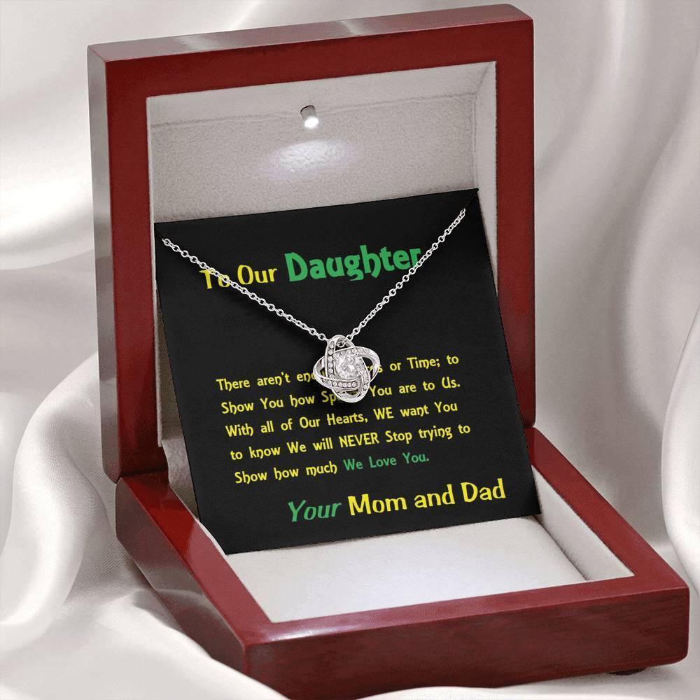 Love Knot Necklace For Daughter, Gift For Our Daughter , Shineon Jewelry, Christmas Gift, Birthday Gift, Message Card Jewelry - Gifts 4 Your Season