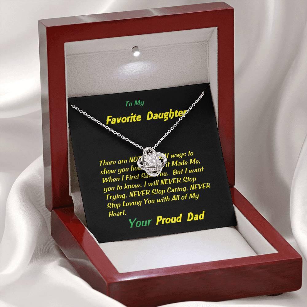 Love Knot Necklace For My Favorite Daughter, Gift For Daughter, Shineon Jewelry, Christmas Gift, Birthday Gift, Message Card Jewelry - Gifts 4 Your Season