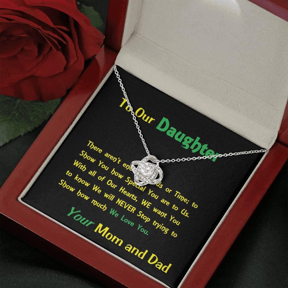 Love Knot Necklace For Daughter, Gift For Our Daughter , Shineon Jewelry, Christmas Gift, Birthday Gift, Message Card Jewelry - Gifts 4 Your Season
