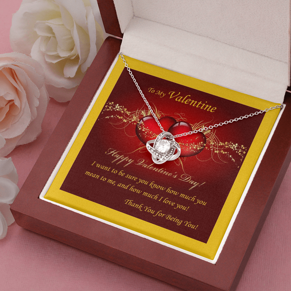 Love Knot Necklace, For Her, Valentine's Day, Mother, Wife, Girlfriend, Sister, with Custom Message Card