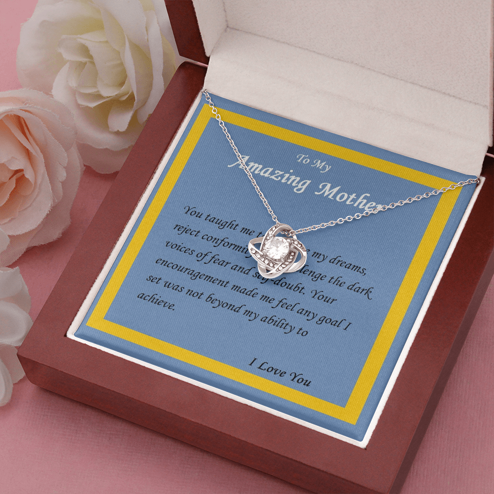 Love Knot Necklace, For Her, Mother, Mom, Grandmother, Aunt, Sister, Wife, Girlfriend, with Message Card