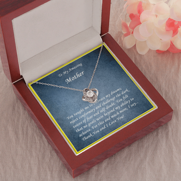 Love Knot Necklace, For Her, Mother, Mom, Grandmother, Aunt, Sister, Wife, Girlfriend, with Message Card