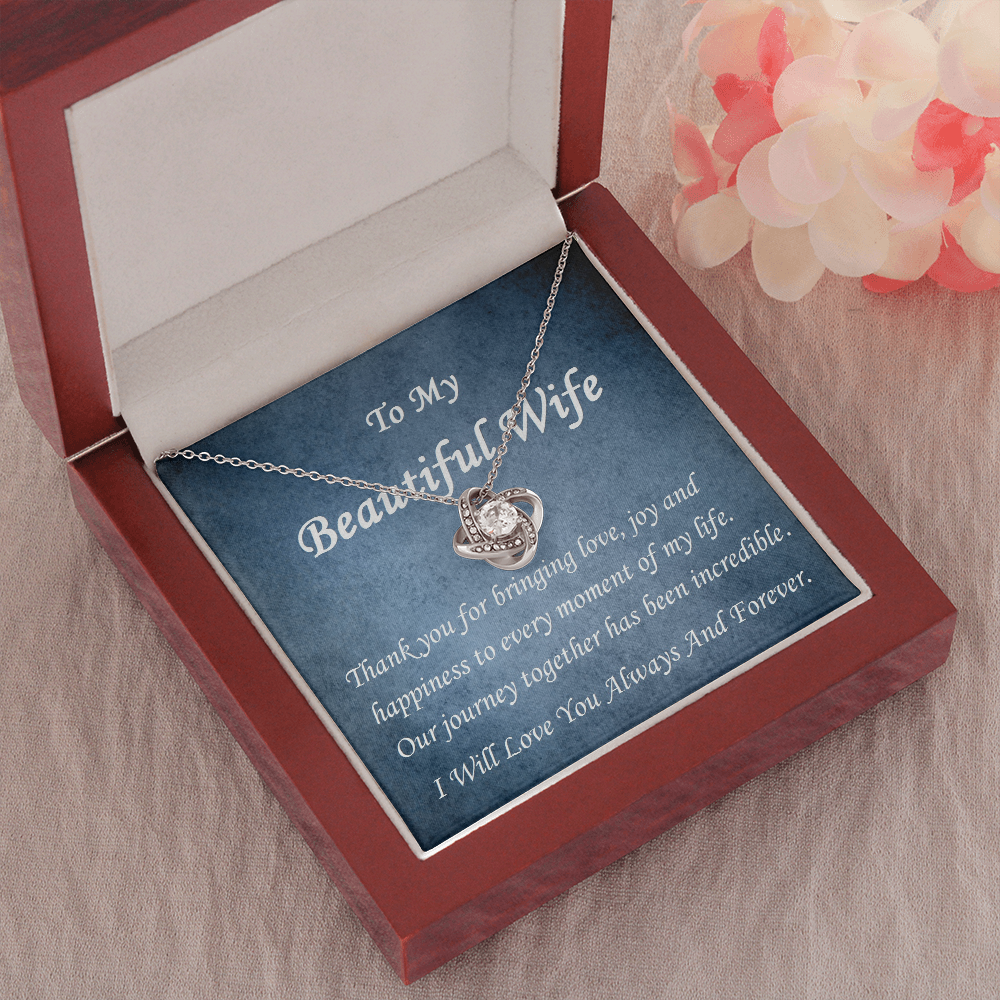 Love Knot Necklace, For Her, Wife, Future Wife, Girlfriend, w/ Message Card
