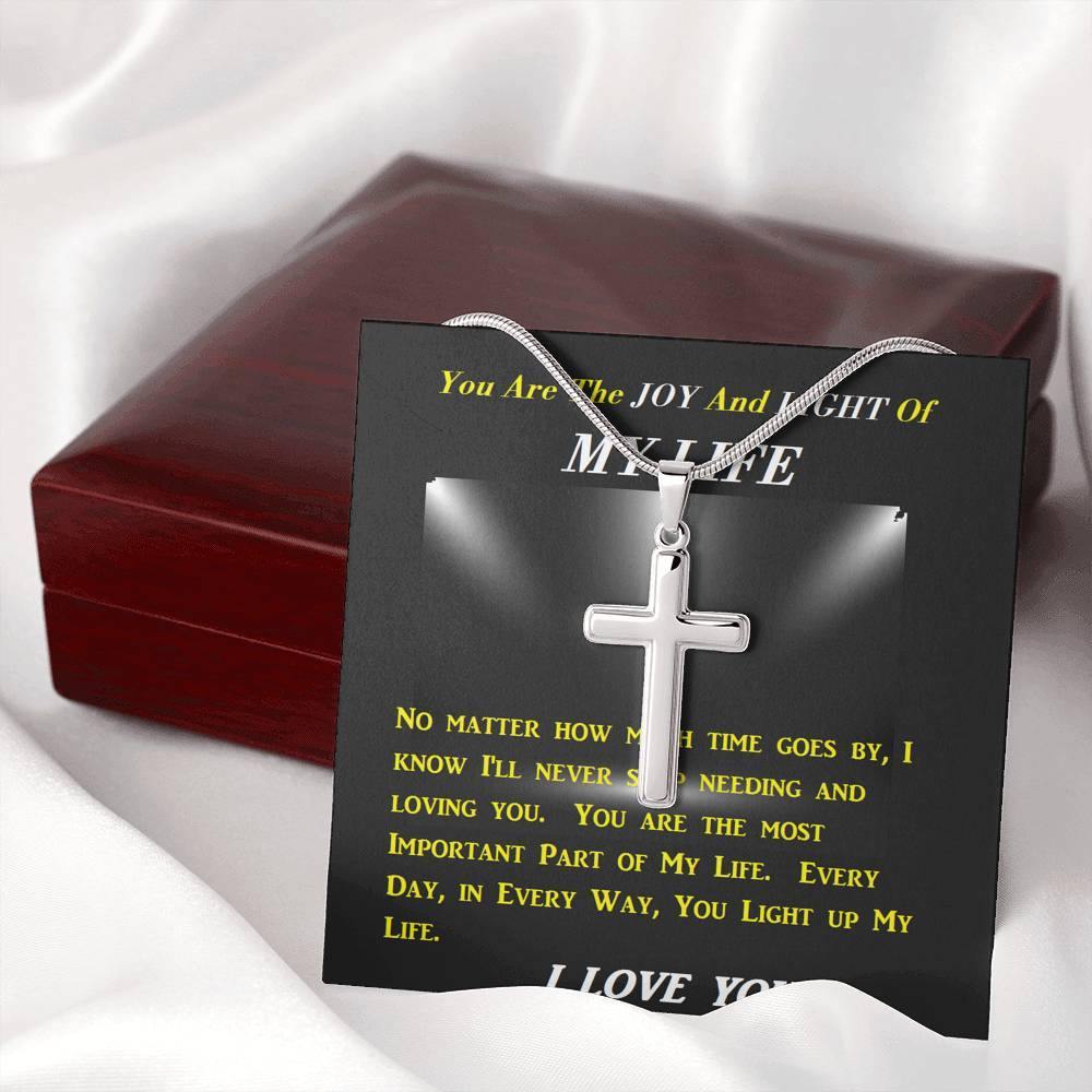 Steel Cross Necklace, Gift for Wife, Gift for Daughter, Birthday Gift For Son, To My Son Cross, Present From Mom And Dad For Son Birthday Gift Ideas - Gifts 4 Your Season