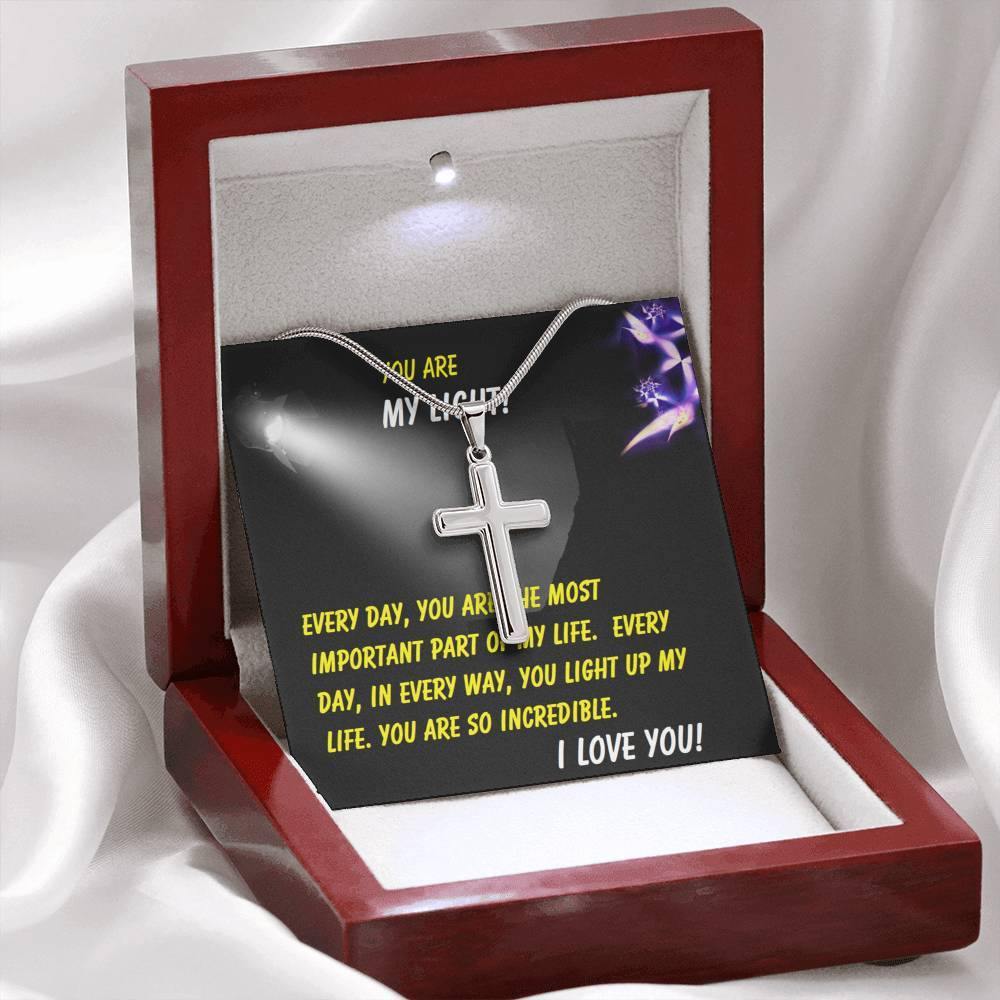 Steel Cross Necklace, Gift for Wife, Gift for Daughter, Birthday Gift For Son, To My Son Cross, Present From Mom And Dad For Son Birthday Gift Ideas - Gifts 4 Your Season