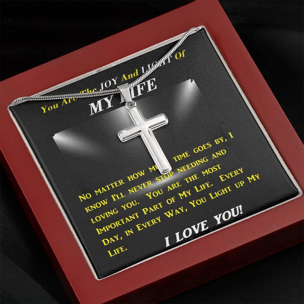Steel Cross Necklace, Gift for Wife, Gift for Daughter, Birthday Gift For Son, To My Son Cross, Present From Mom And Dad For Son Birthday Gift Ideas - Gifts 4 Your Season