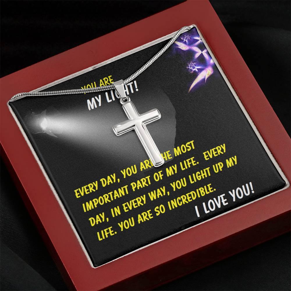 Steel Cross Necklace, Gift for Wife, Gift for Daughter, Birthday Gift For Son, To My Son Cross, Present From Mom And Dad For Son Birthday Gift Ideas - Gifts 4 Your Season