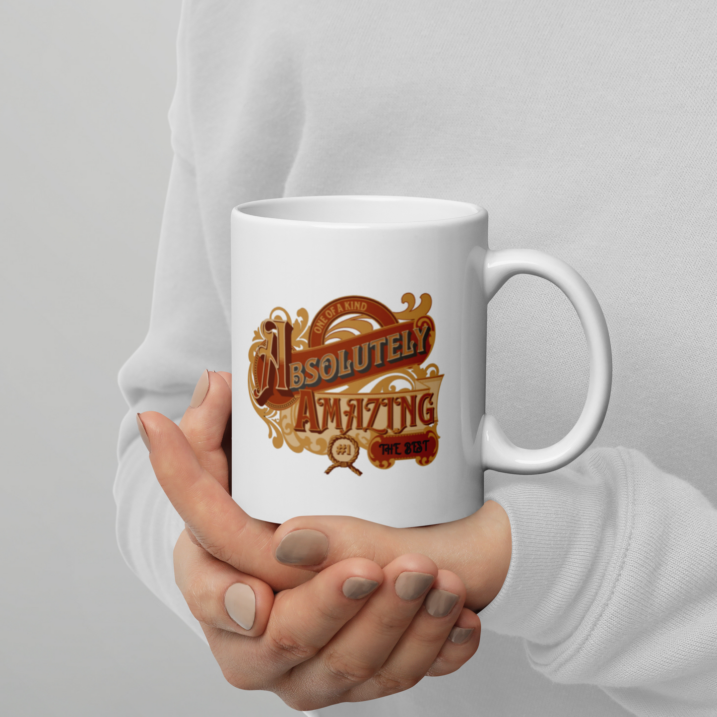 Absolutely Amazing Glossy White Mug, For Mom, Dad, Grandmom, Boss, Brother, Sister